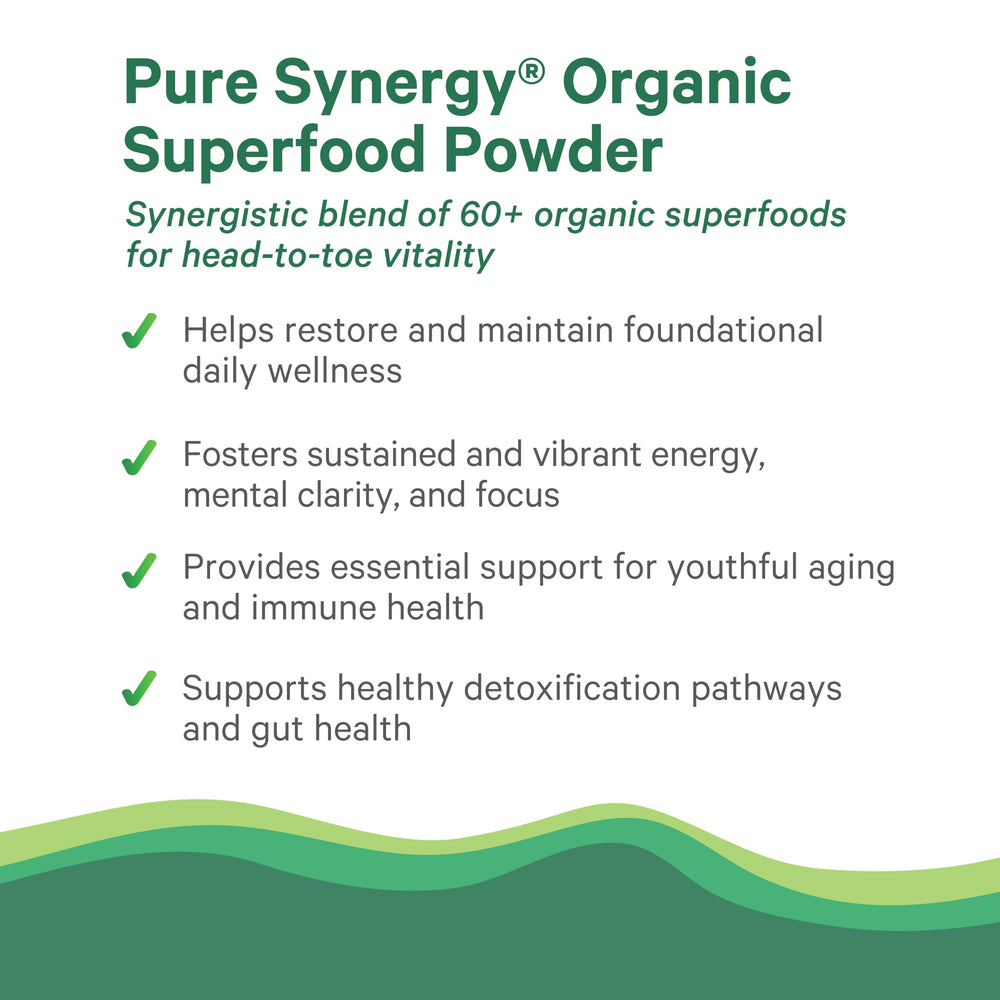 Close up of spirulina greens and mushrooms used in the blend