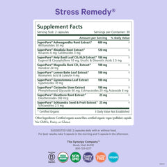 Rhodiola and adaptogens in Pure Synergy Stress Remedy