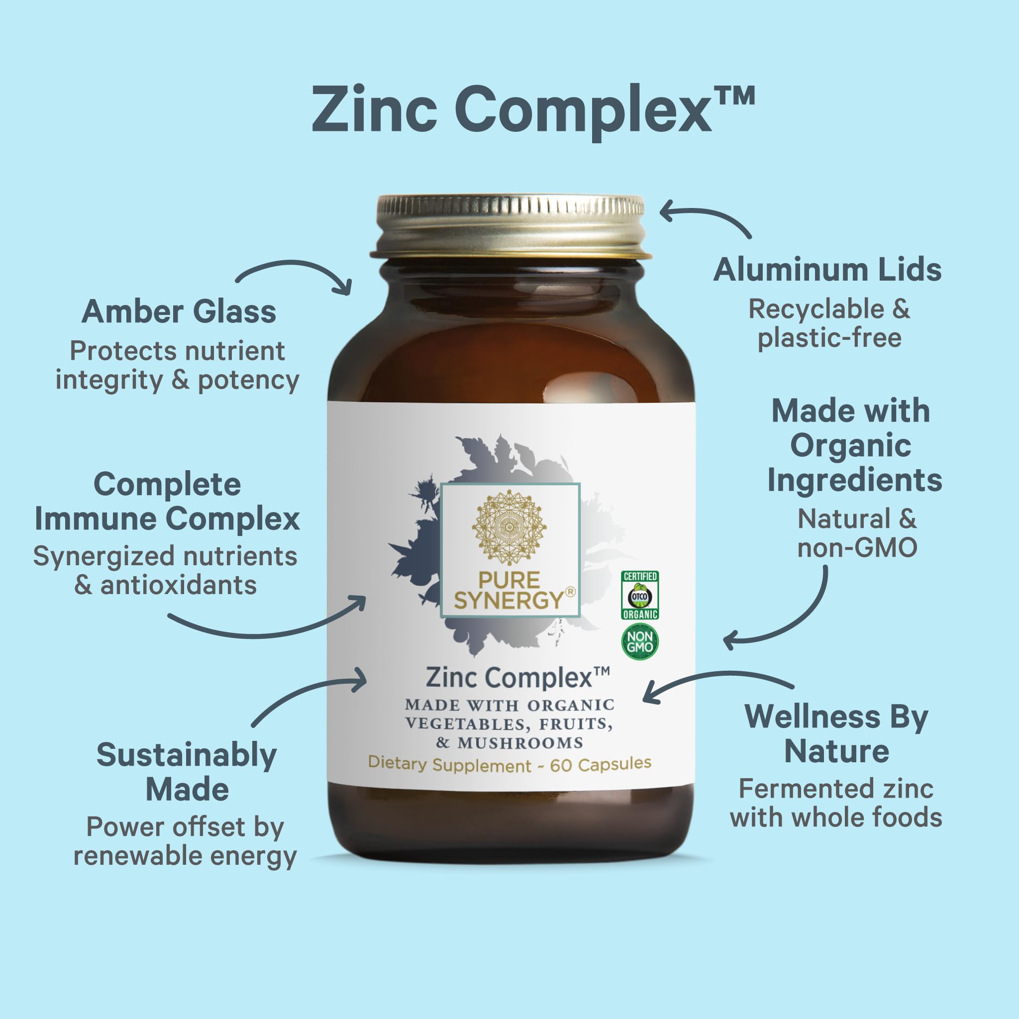 Fermented zinc and organic whole-food ingredients