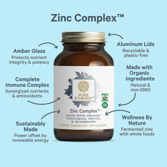 Fermented zinc and organic whole-food ingredients