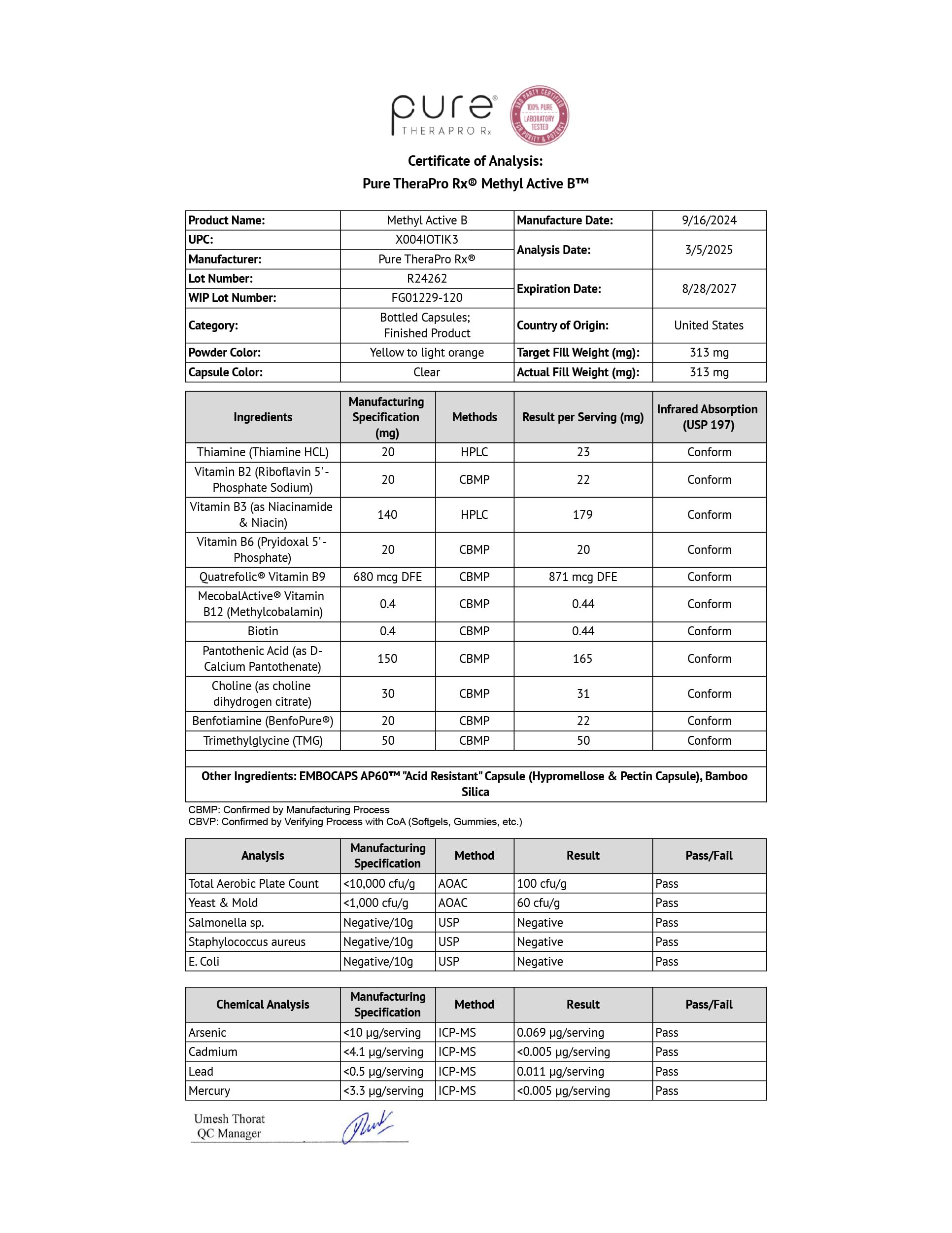 Pure TheraPro Rx brand bottle against white background