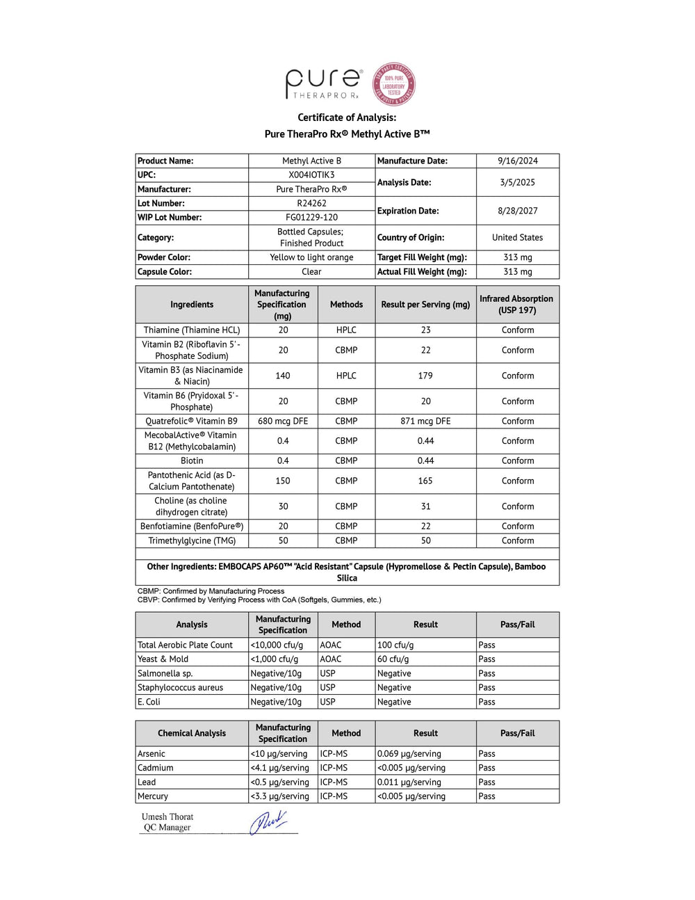 Pure TheraPro Rx brand bottle against white background