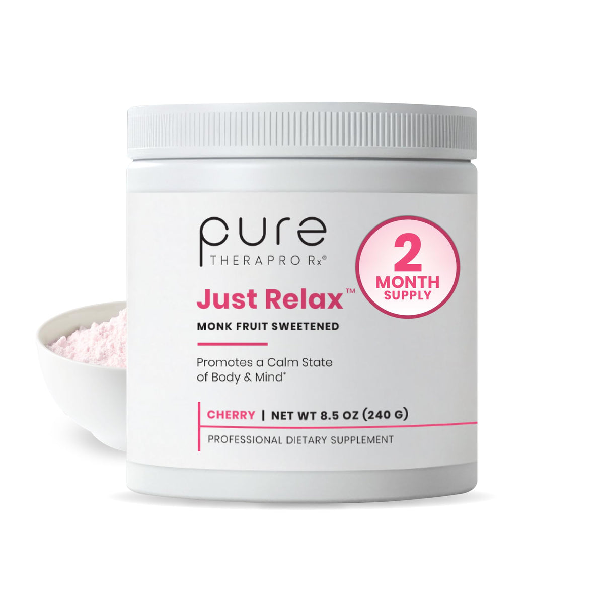Pure Therapro Rx front packaging showing cherry flavor and calming blend benefit