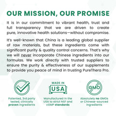 Pure Therapro Rx Liposomal Liver Detox label detail highlights vegan, soy-free ingredients.