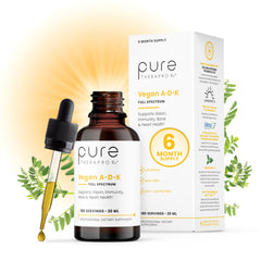 Hero image for Pure TheraPro Rx vegan A-D-K drops showing the product and bottle