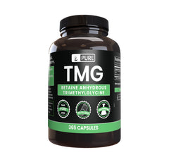 Front view of Pure Original TMG 365 capsules bottle