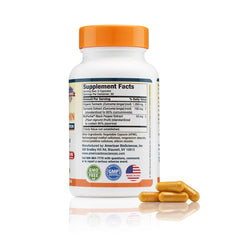 Label showing 1500mg turmeric and 95% curcuminoids with BioPerine