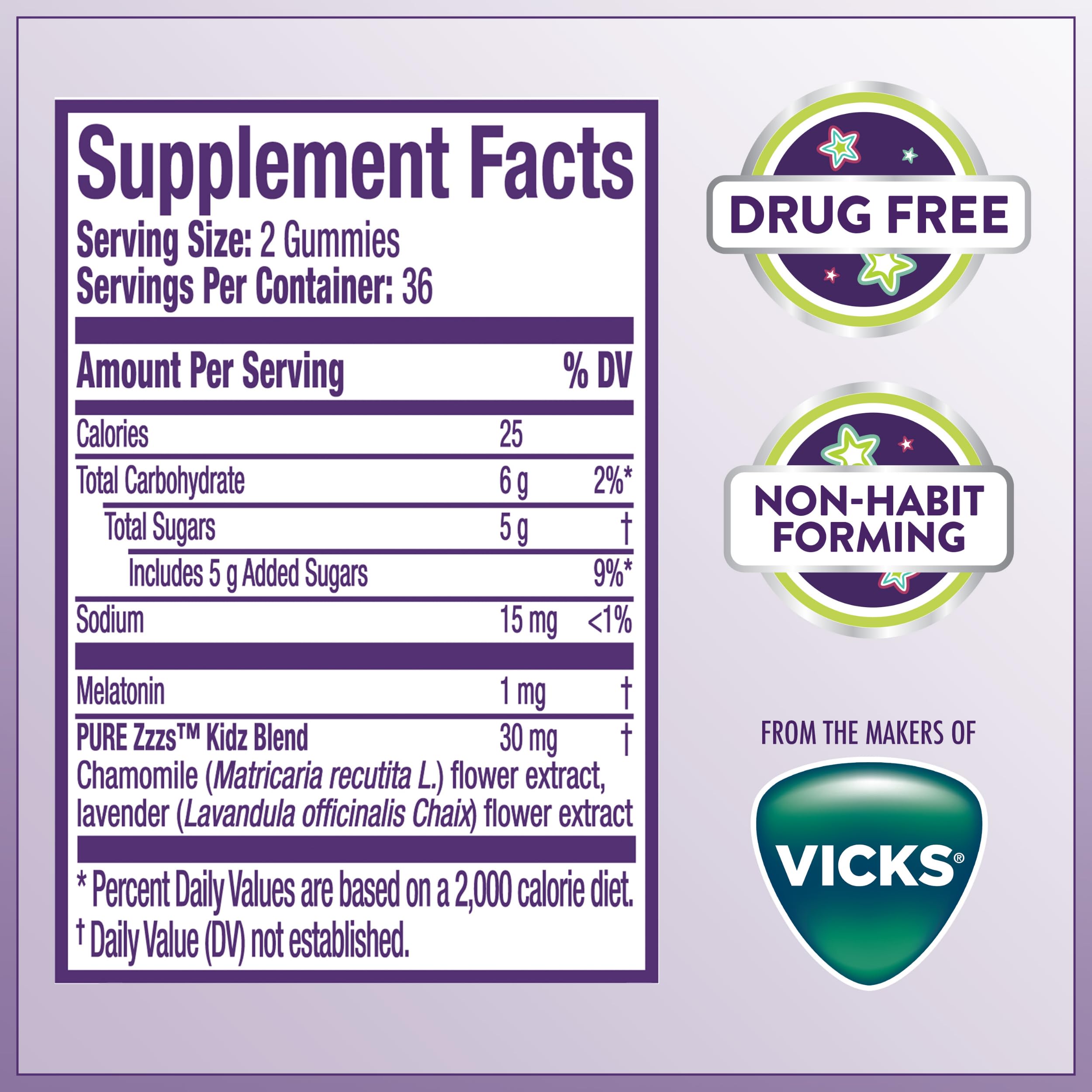 Serving suggestion of berry-flavored PURE Zzzs Kidz gummies