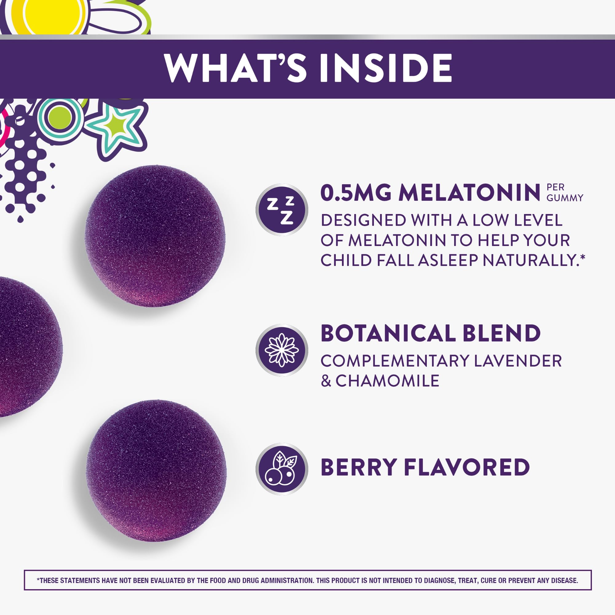 Close-up of PURE Zzzs Kidz melatonin gummies bottle