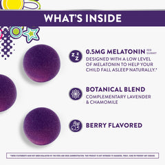 Close-up of PURE Zzzs Kidz melatonin gummies bottle