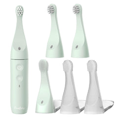 PureBaby infant-to-toddler electric toothbrush with silicone head for babies