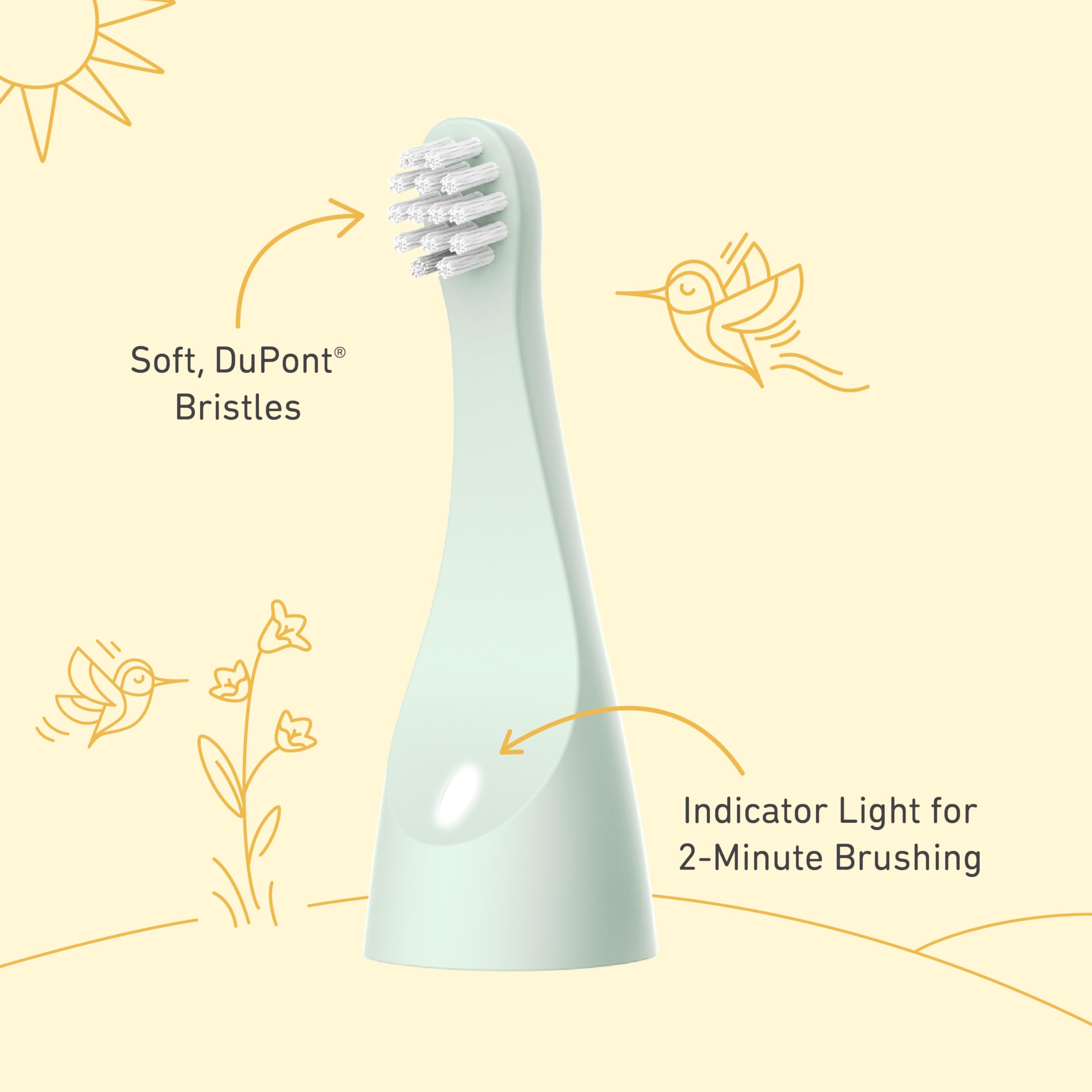 IPX7 waterproof toddler toothbrush with easy-grip handle
