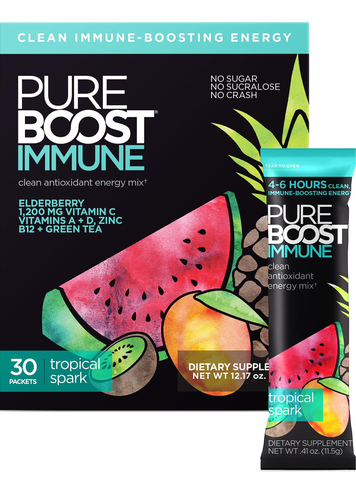 Pureboost Tropical Spark package with 30 packets