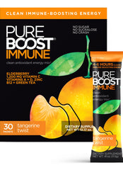 Front packaging of Pureboost Immune Energy Booster Tangerine Twist