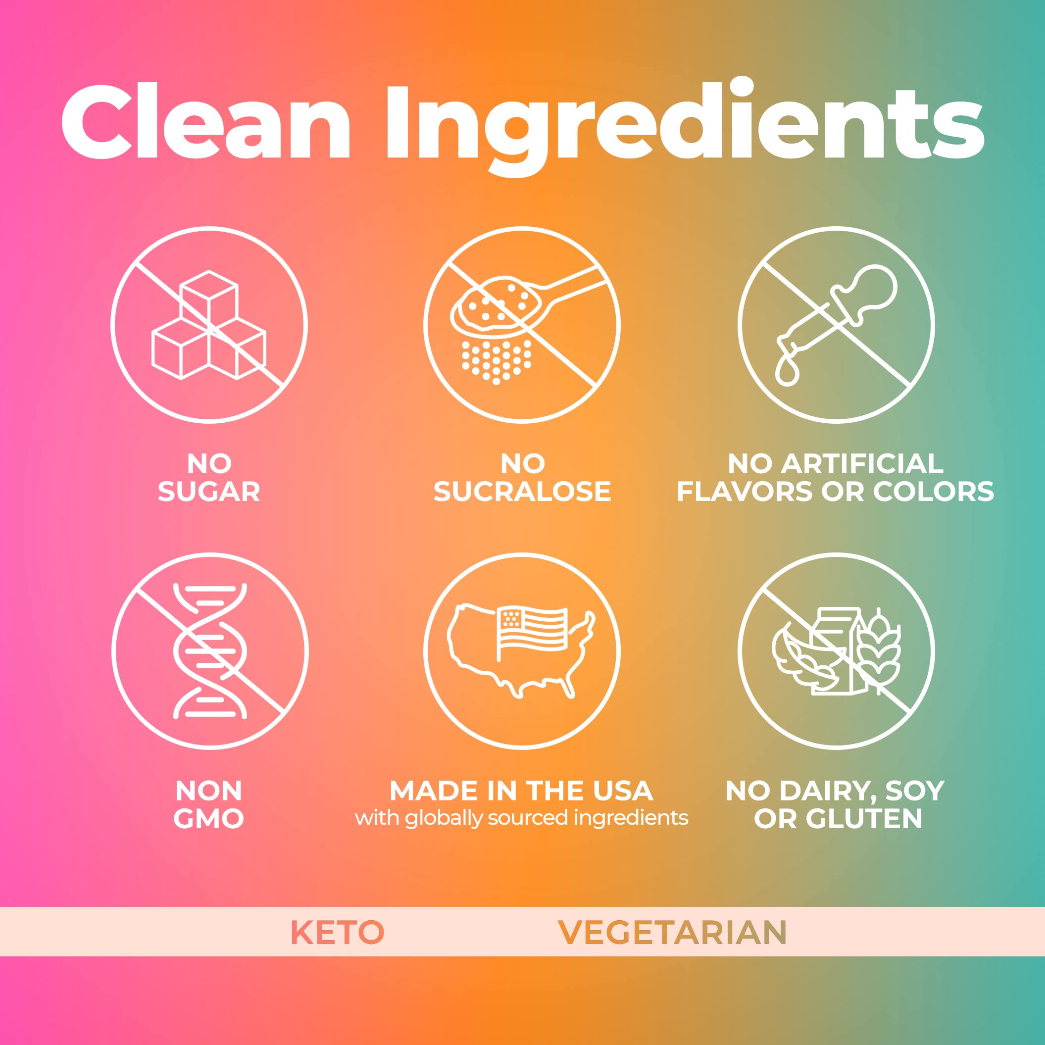 Nutrition facts panel for Pureboost Immune drink mix