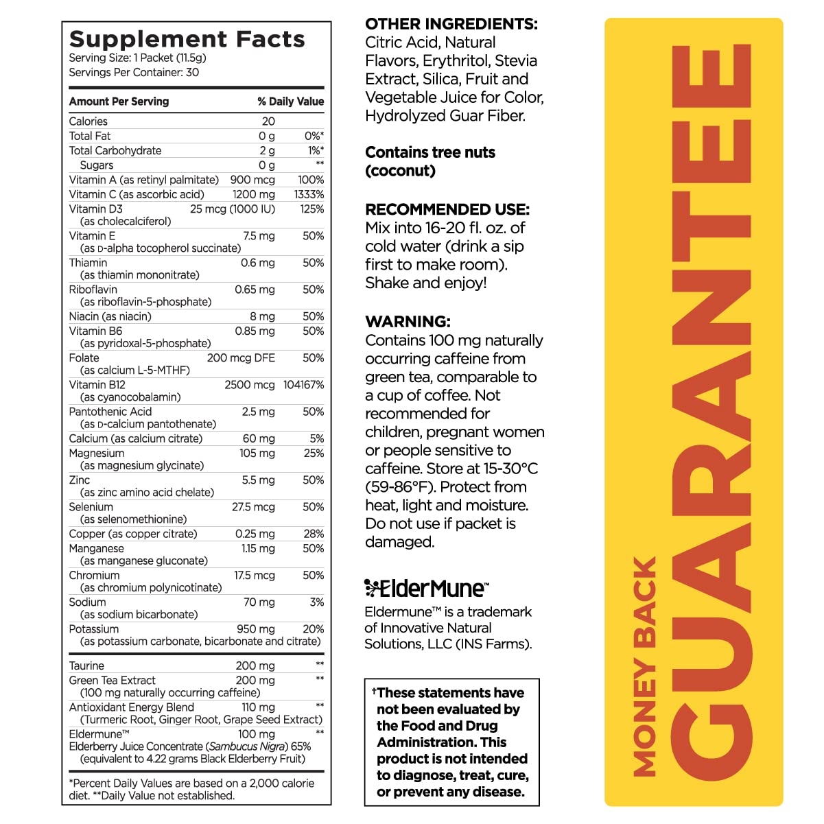 Immune support with Vitamin A, Vitamin D, zinc and electrolytes