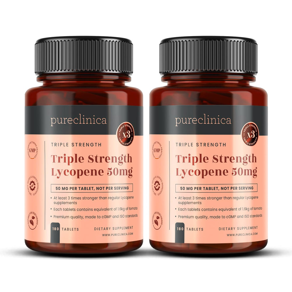 PureClinica Lycopene 50mg bottle with 360 tablets