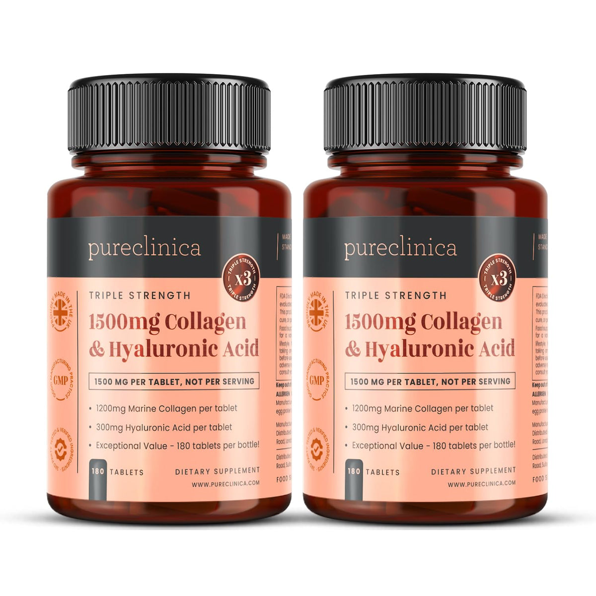 Front view of PureClinica UltraColl 360 tablets packaging