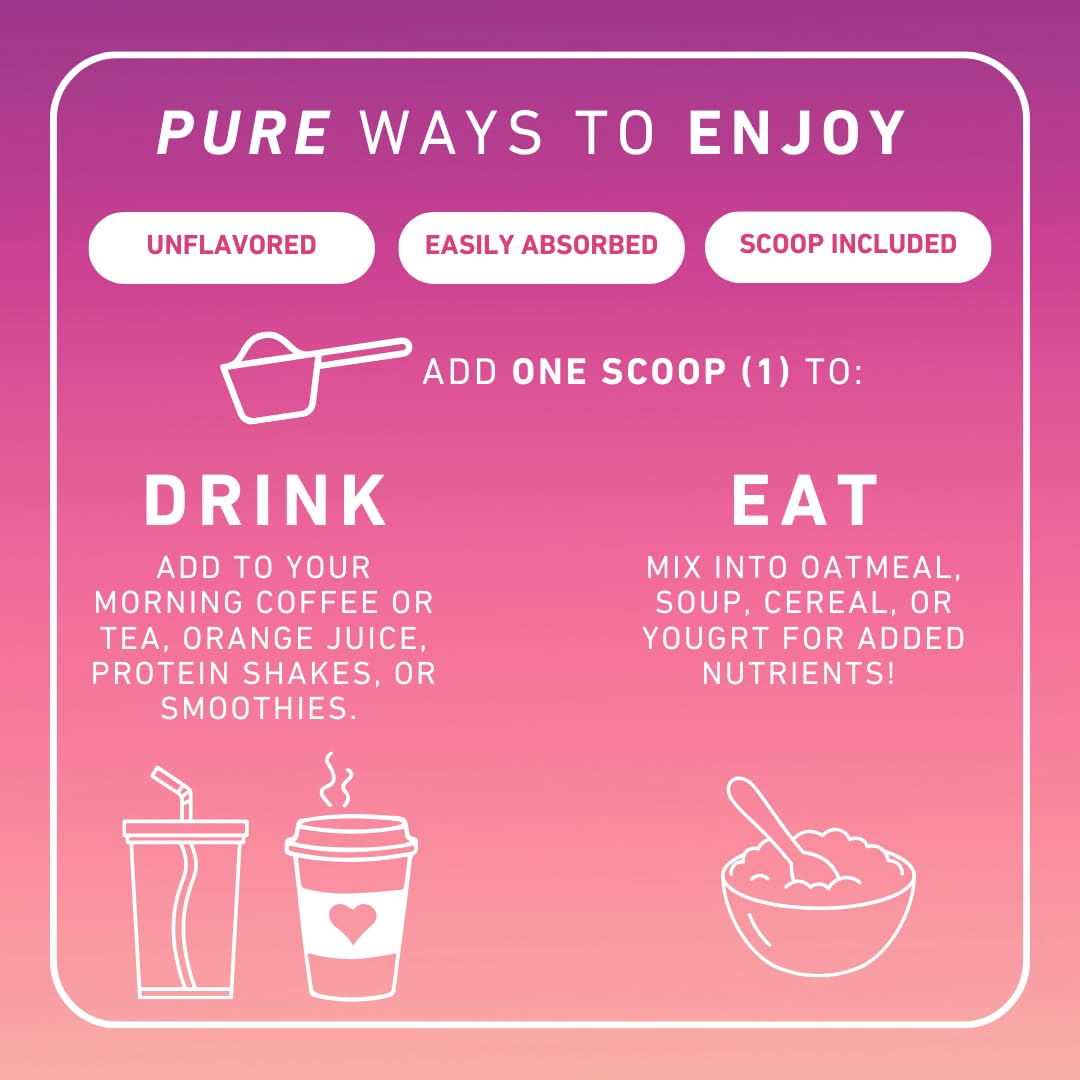 10.7oz bottle of PUREFINITY collagen peptides