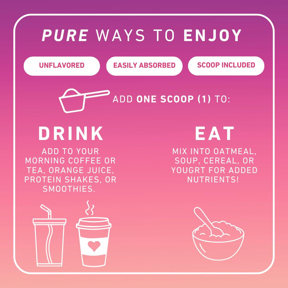 10.7oz bottle of PUREFINITY collagen peptides