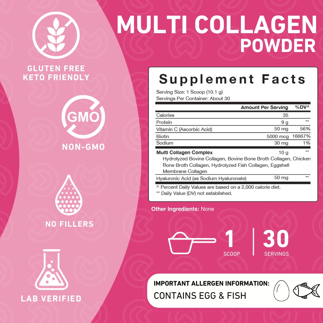 Unflavored collagen peptides powder for versatile use