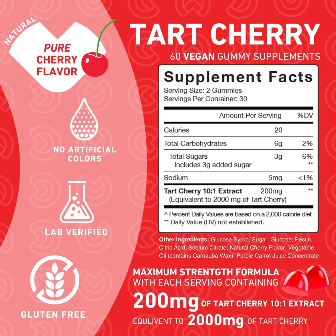 Close-up image of Tart Cherry Gummies