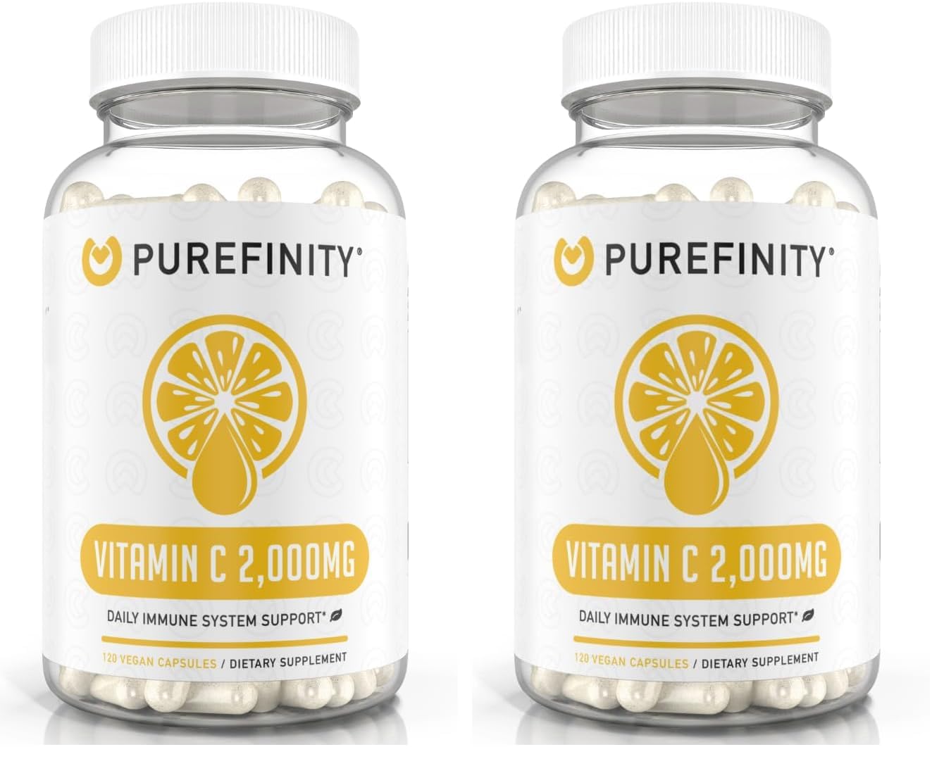 Hero image: PUREFINITY Vitamin C 2000mg capsules pack of 2 (120 capsules total)