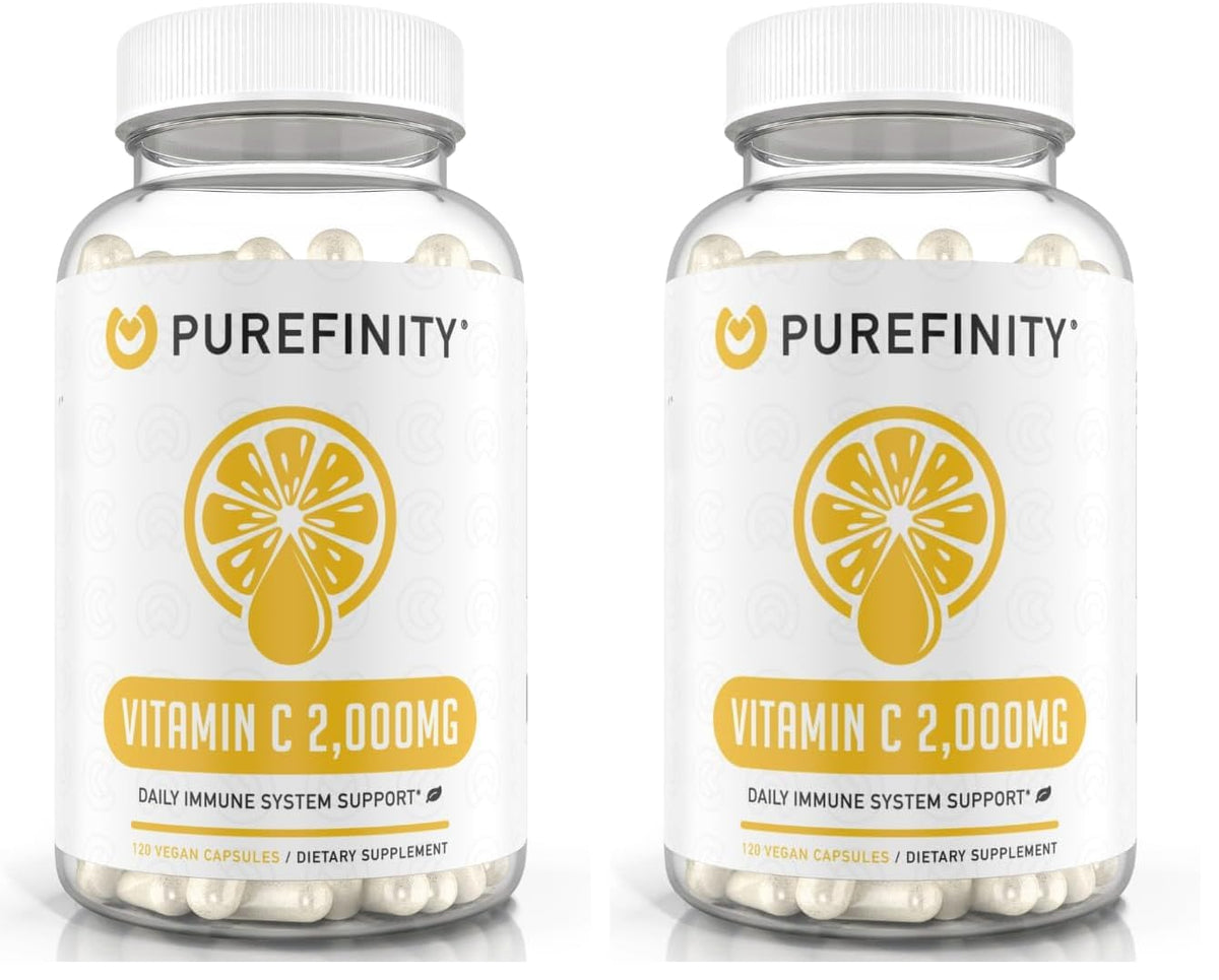 Hero image: PUREFINITY Vitamin C 2000mg capsules pack of 2 (120 capsules total)