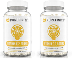 Hero image: PUREFINITY Vitamin C 2000mg capsules pack of 2 (120 capsules total)