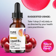 Non-GMO and allergen-free label on PureFormulas B12 drops