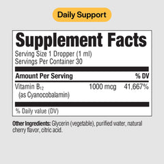 Cherry-flavored B12 sublingual drops with dropper