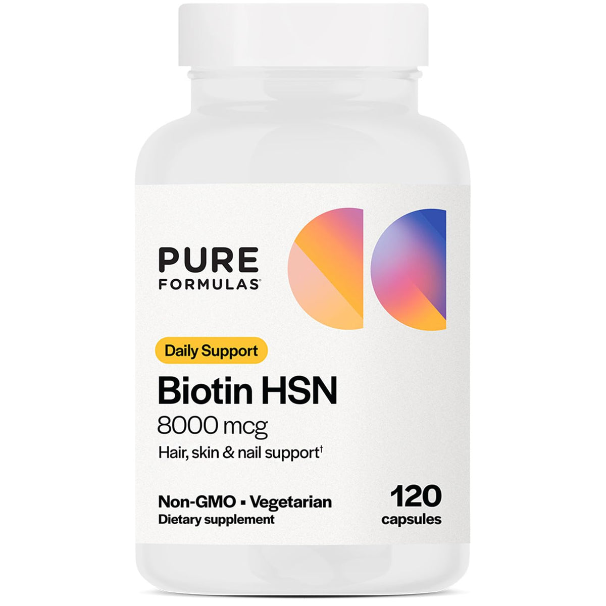 PureFormulas Biotin 8000 mcg bottle – front label