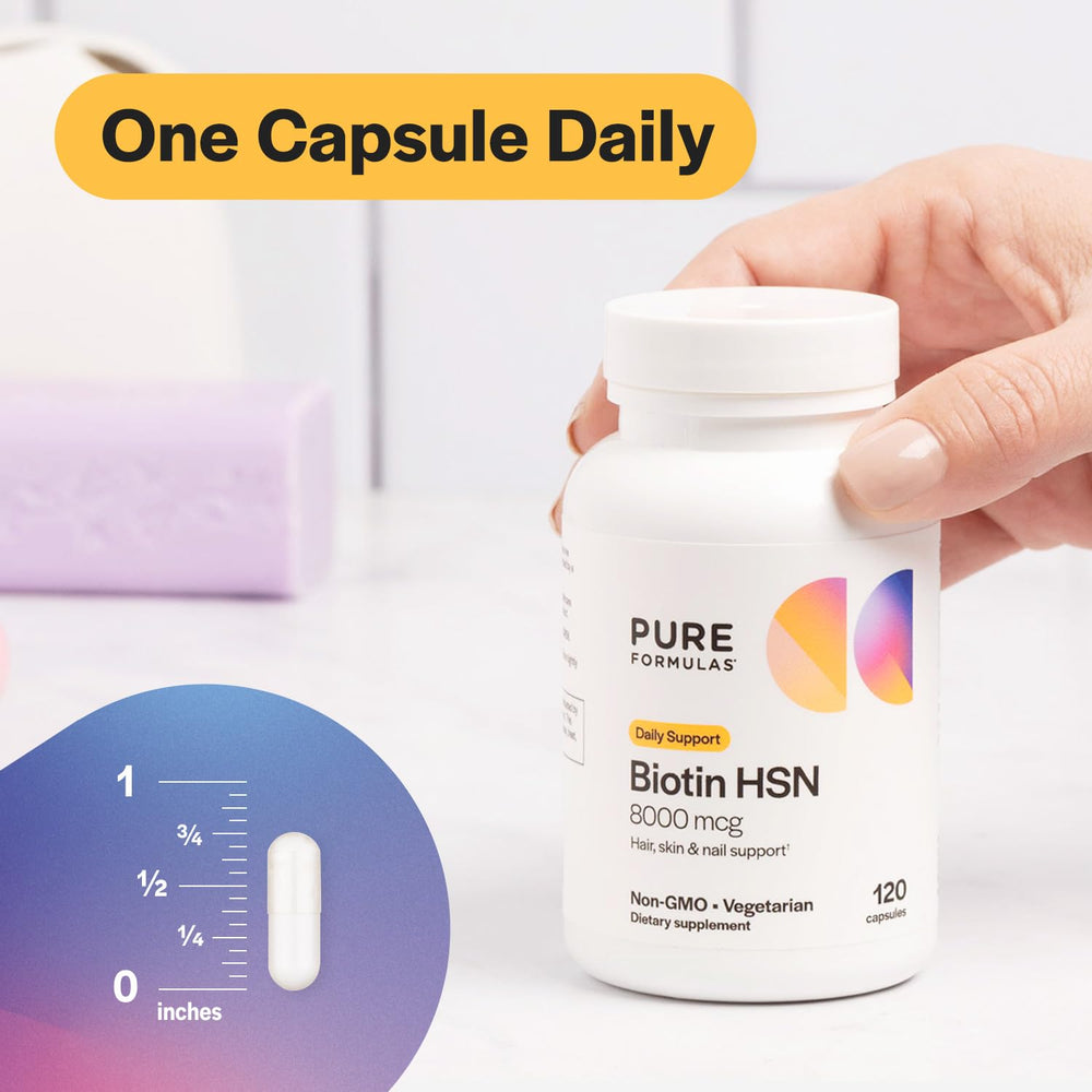 Biotin 8000 mcg capsules in bottle