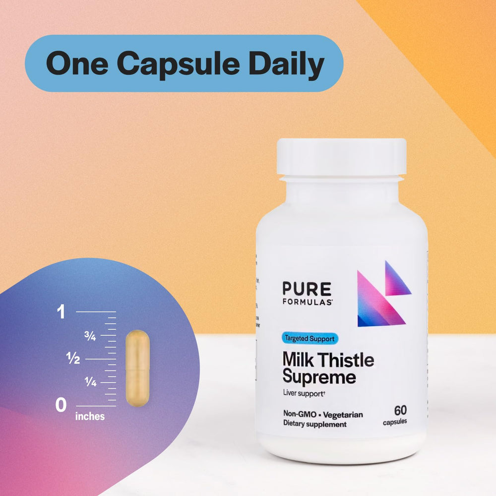 PureFormulas capsules on a teaspoon showing size and daily dosing convenience