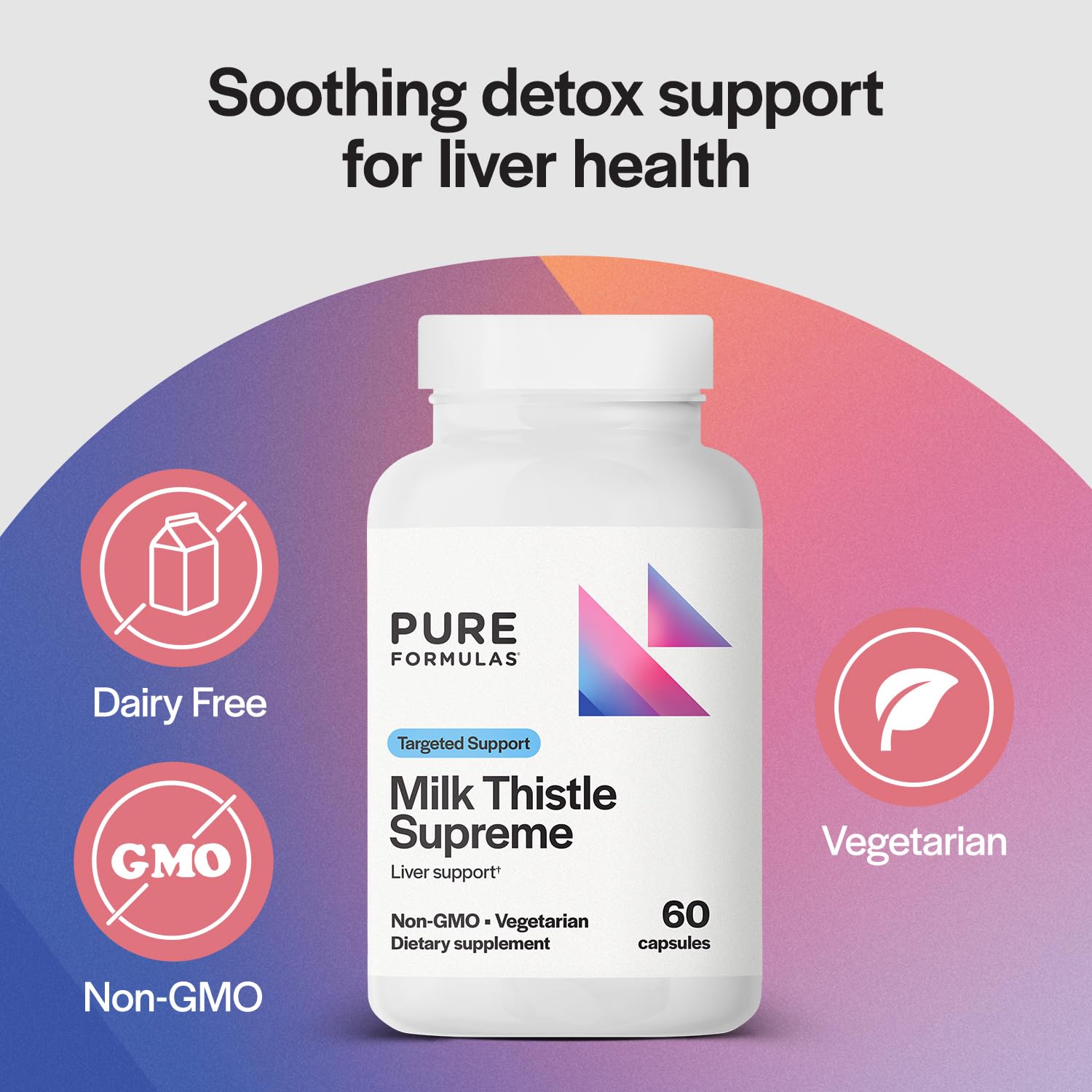 PureFormulas ingredient label close-up displaying milk thistle extract details