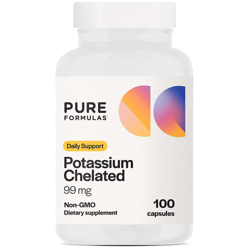 PureFormulas Potassium 99 mg chelated supplement bottle