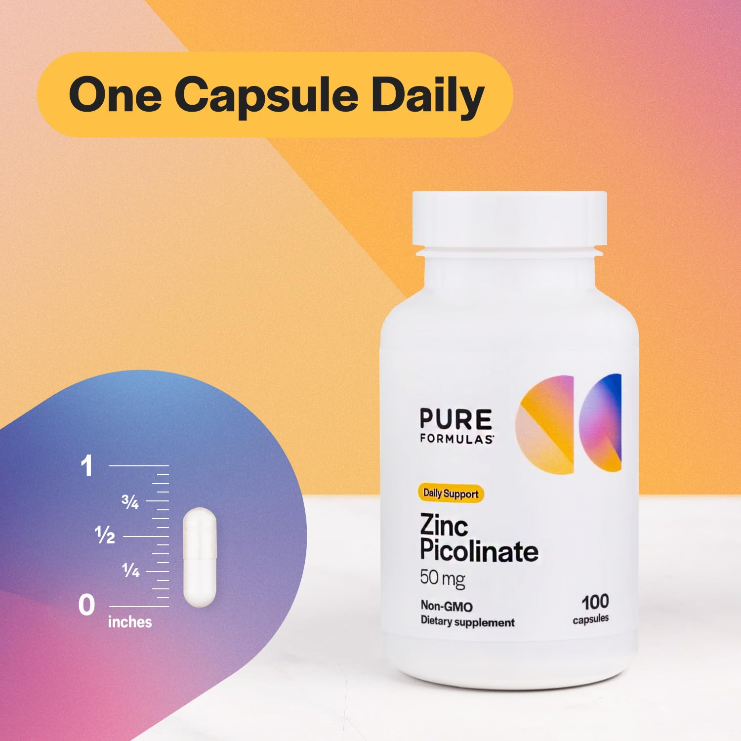 Zinc supplement capsules arranged neatly