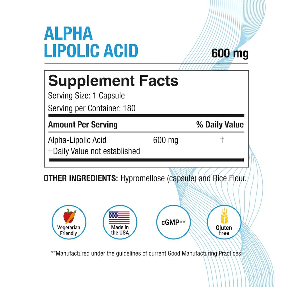 Alpha Lipoic Acid 600mg capsules