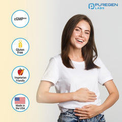 Made in USA label on Puregen Labs Dairy Relief packaging