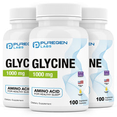 Puregen Labs Glycine 1000mg bottle containing 300 vegetarian capsules