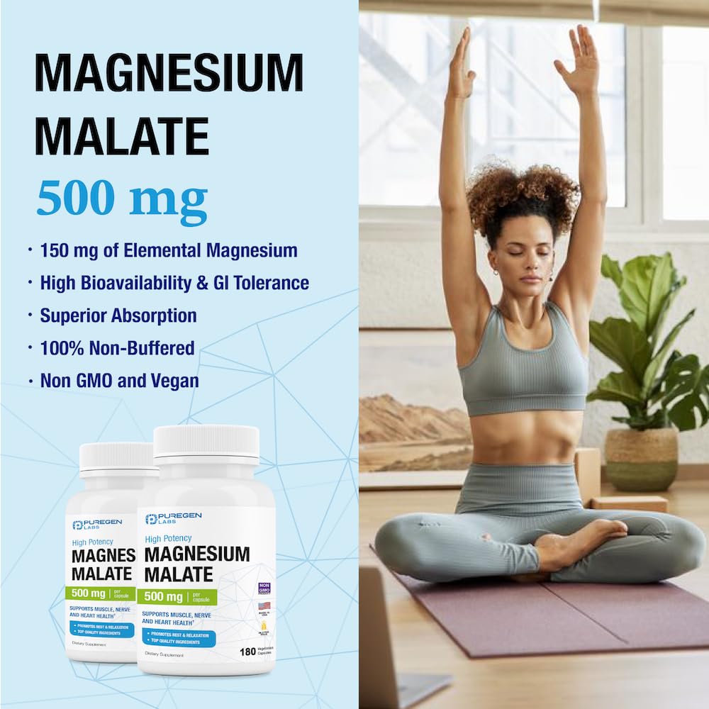 Usage directions for Puregen Labs Magnesium Malate 500mg