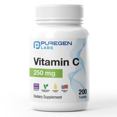 Puregen Labs Vitamin C 250 mg bottle label