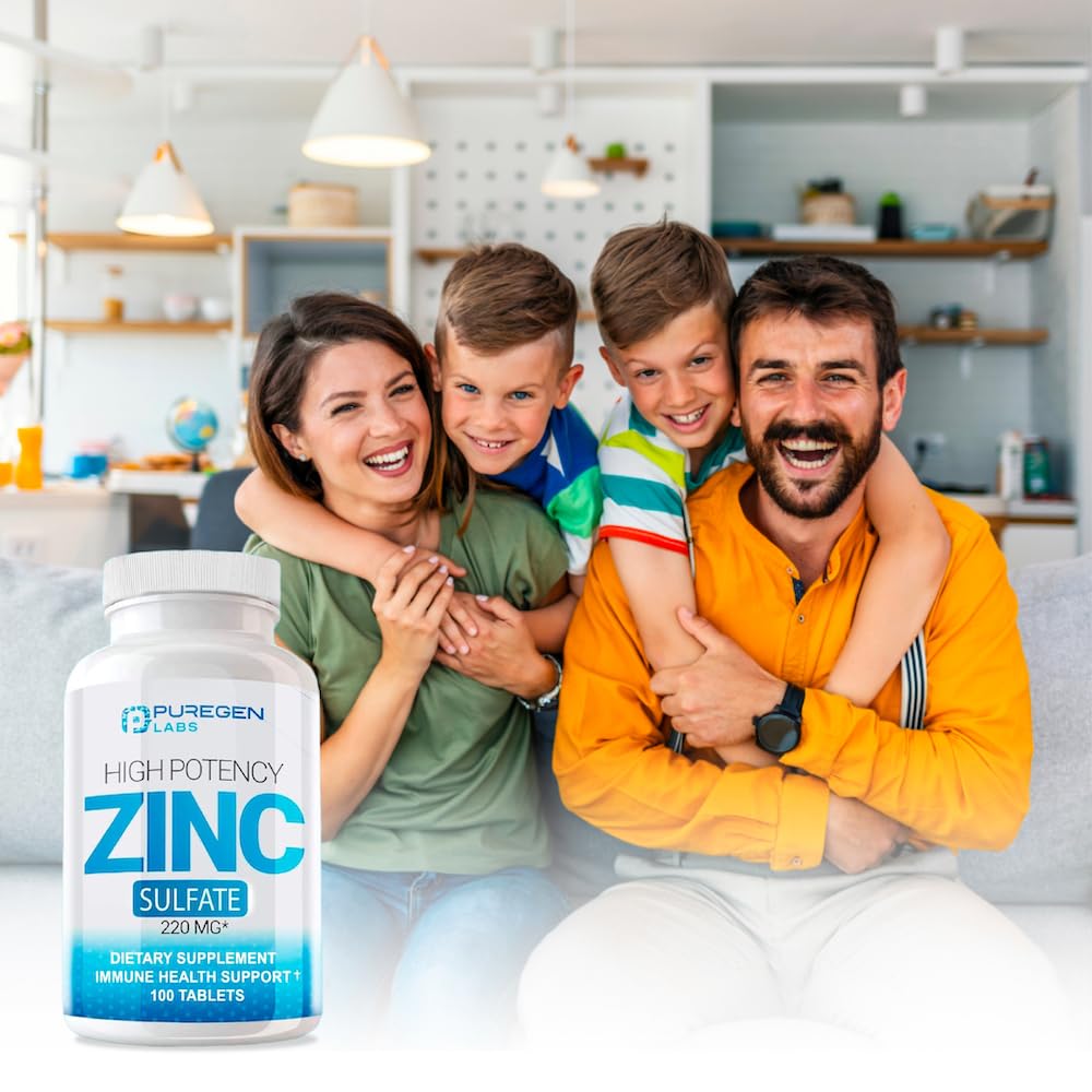 Zinc sulfate tablets displayed beside bottle