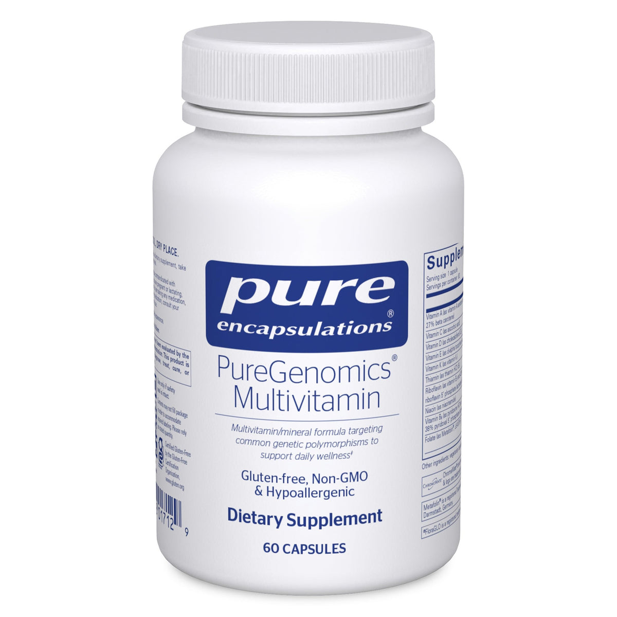 PureGenomics Multivitamin bottle with 60 capsules by Pure Encapsulations