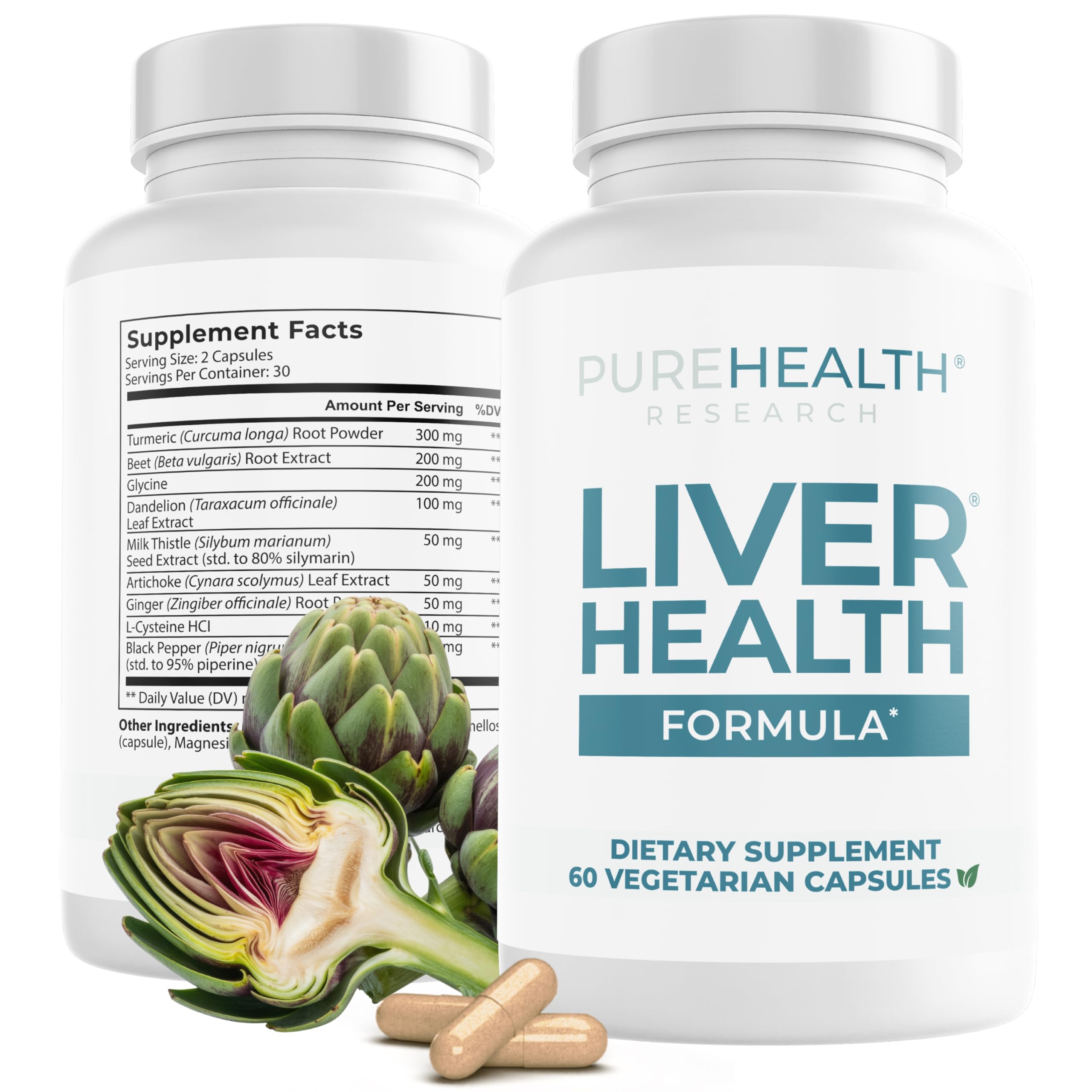 Liver Health bottle featuring Artichoke Extract artwork