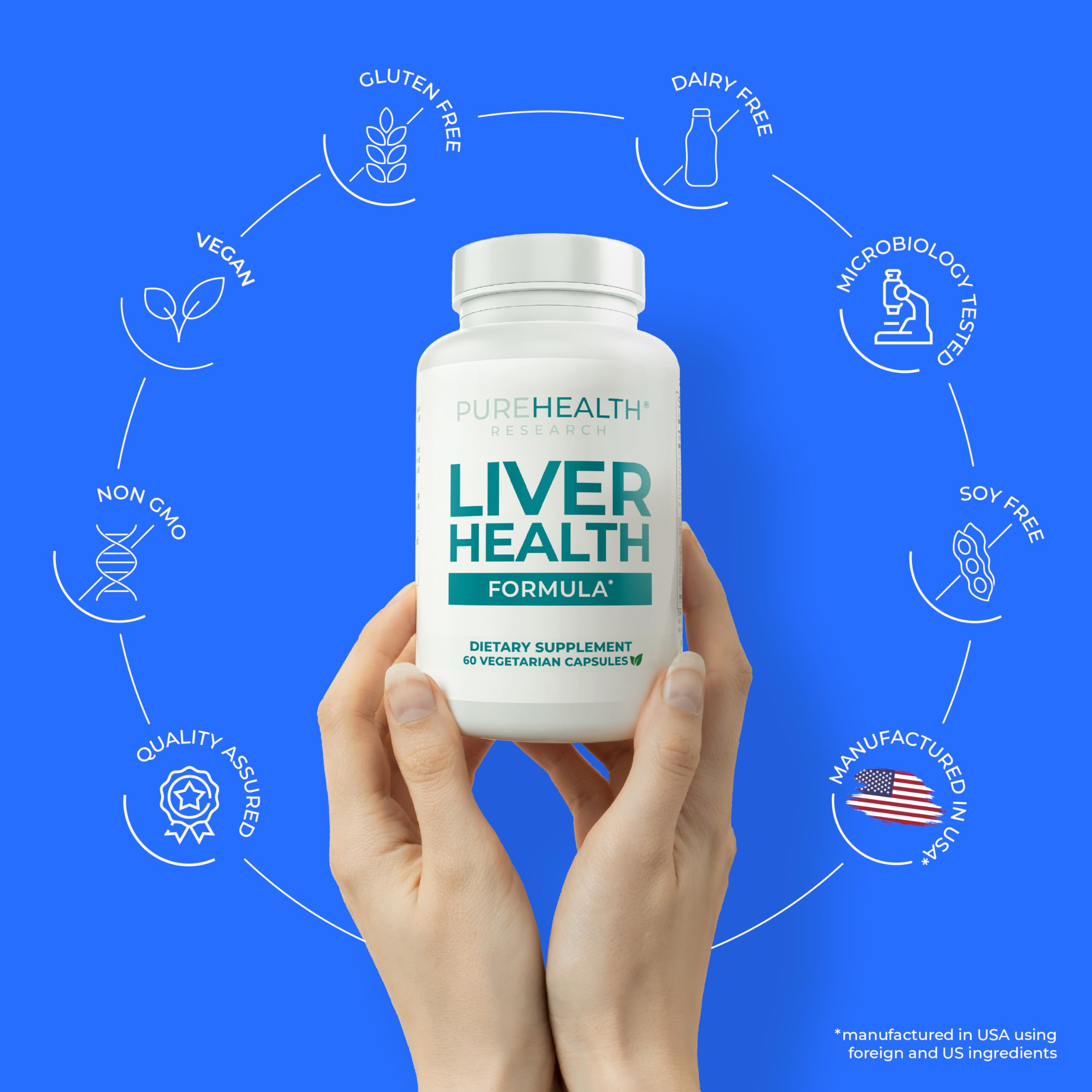 Liver Health formula label with 11 natural nutrients