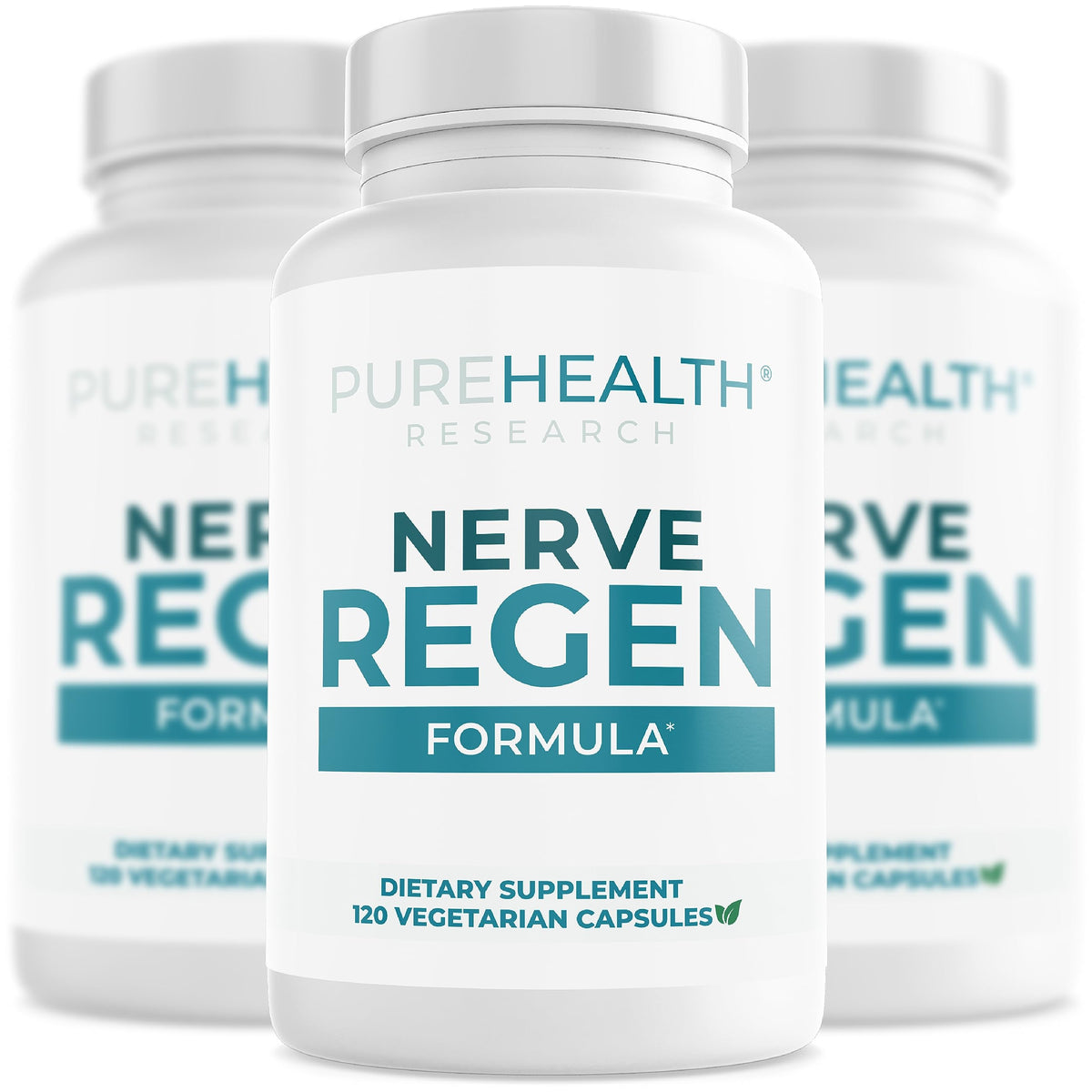 PureHealth Research Nerve Regen Formula hero image with bottle on white background