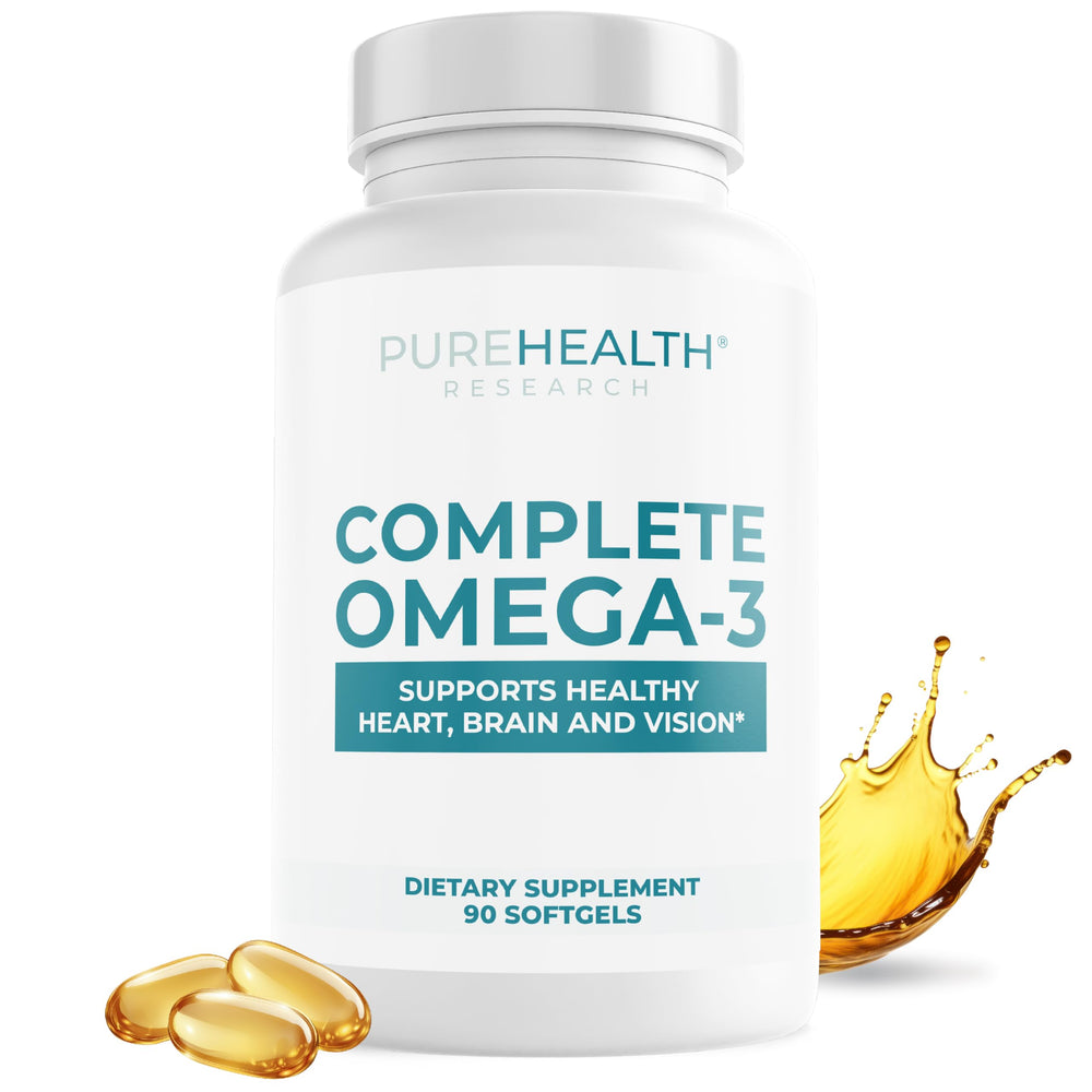 Front bottle of PUREHEALTH Omega-3 Fish Oil Softgels