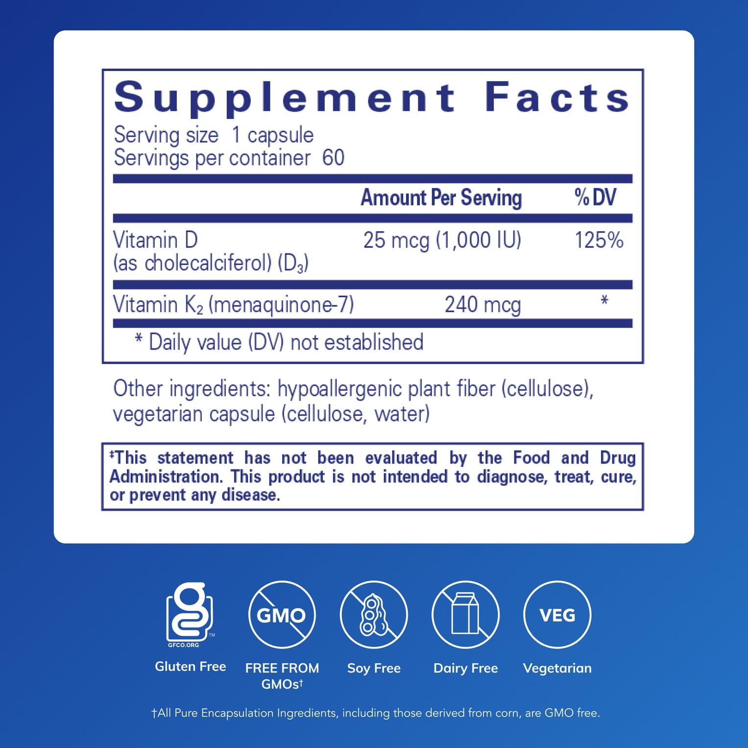 Label close-up showing K2 (MK-7) and D3