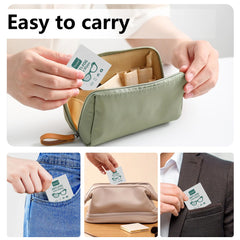 Individually wrapped wipe inside packaging